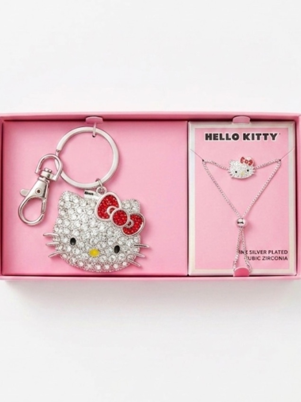 Hello Kitty Crystal Keychain & Bracelet Gift Set